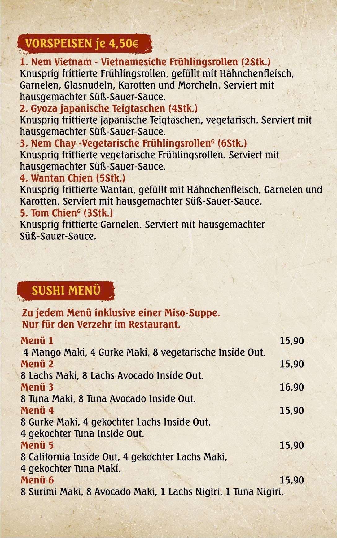 menu