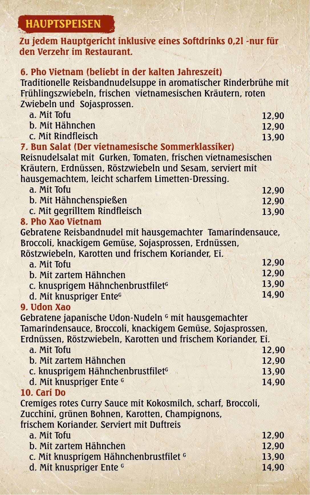 menu