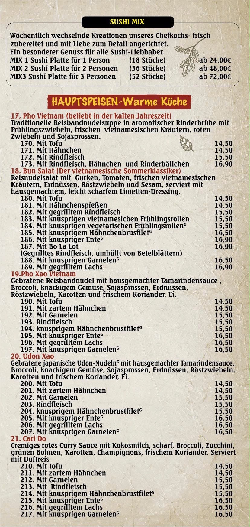 menu